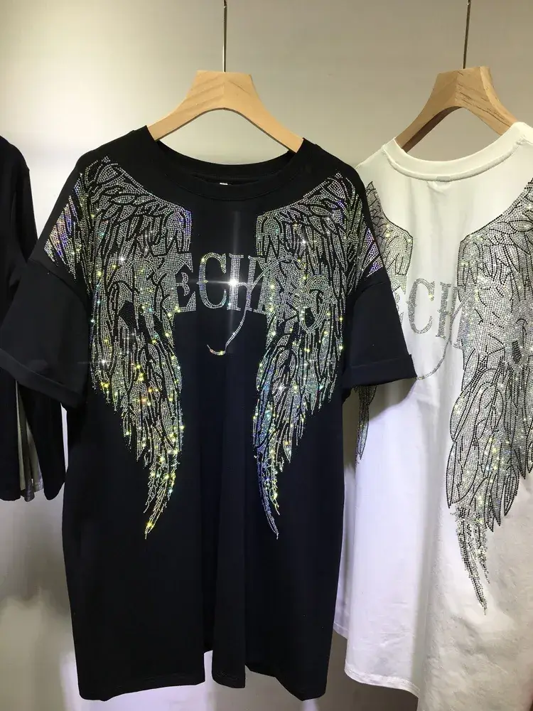 Women Wings Heavy Duty T-Shirt Set White Black 150kg - Image 5