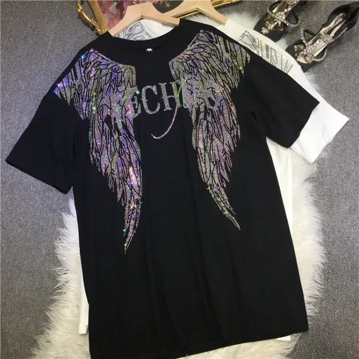 Women Wings Heavy Duty T-Shirt Set White Black 150kg - Image 2