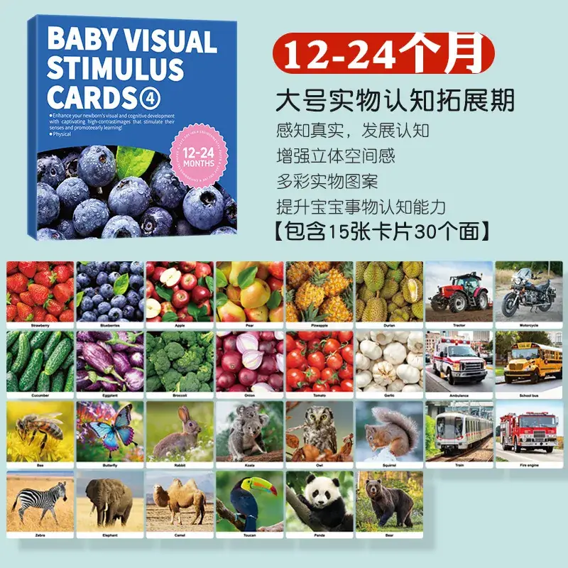 Baby Tracking Cards 0-36M Colorful Visual Stimulation Toys - Image 16
