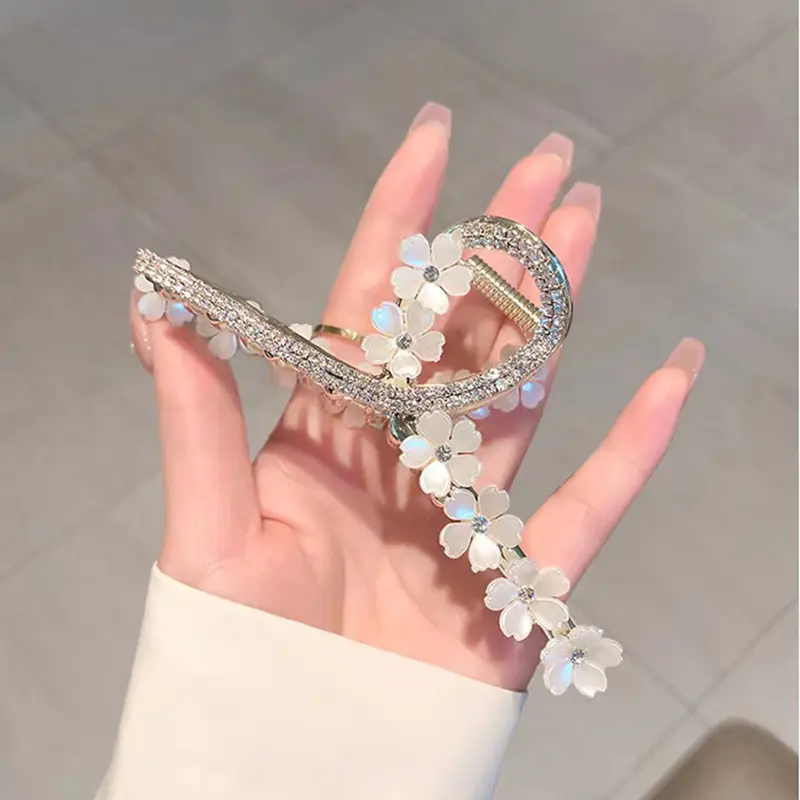 2025 New Super Flash Rhinestone Flower Clip Back of Head