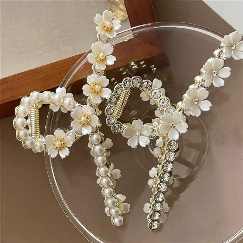 2025 New Super Flash Rhinestone Flower Clip Back of Head