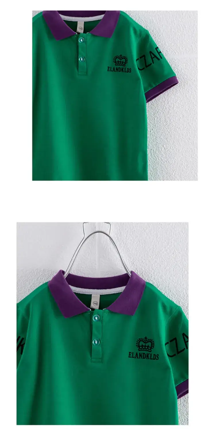 Children's Green Polo Shirt with Crown Logo — feature 8