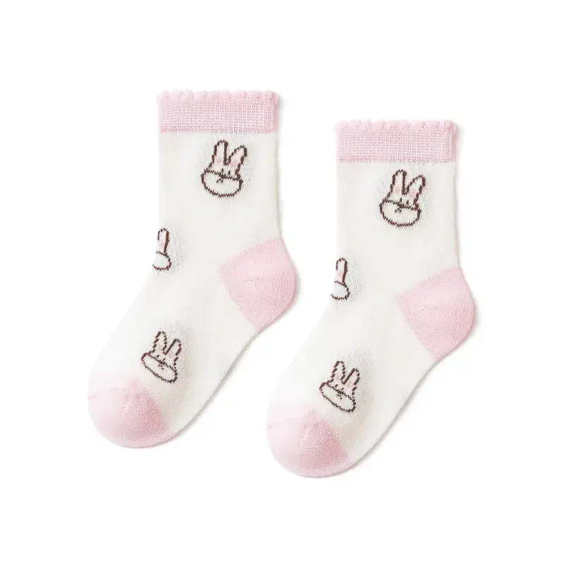 2025 Summer Kids Socks Ultra-Thin Mesh Cartoon Letters - Image 3