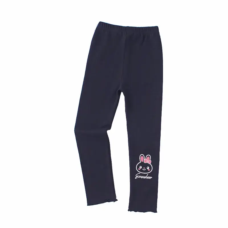 White Korean Style Baby Girls Leggings with Bunny Print - Image 9