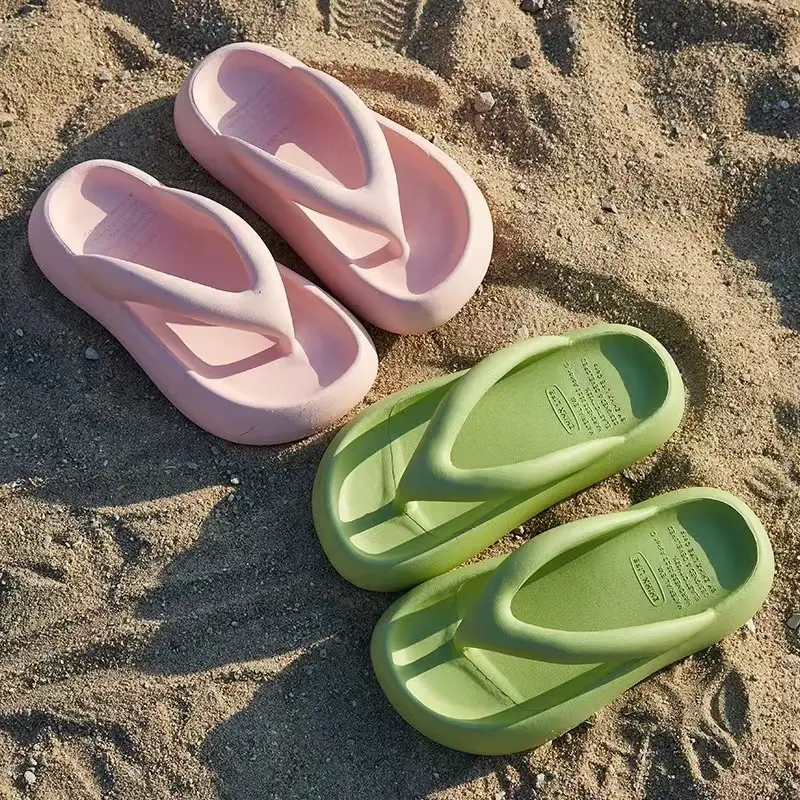 Women Beach Sandals Black Thick Sole 2026