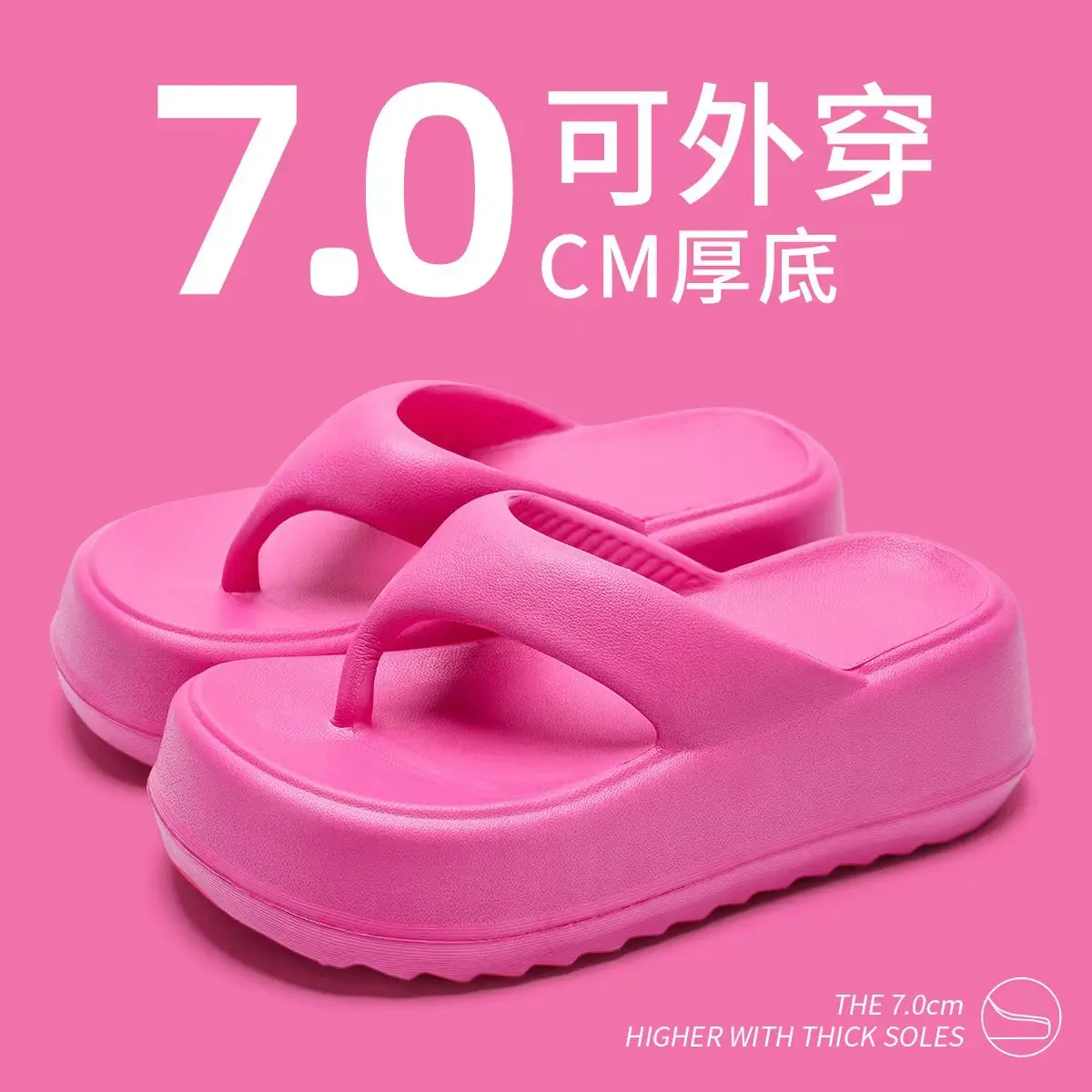 Women Beach Sandals Black Thick Sole 2026