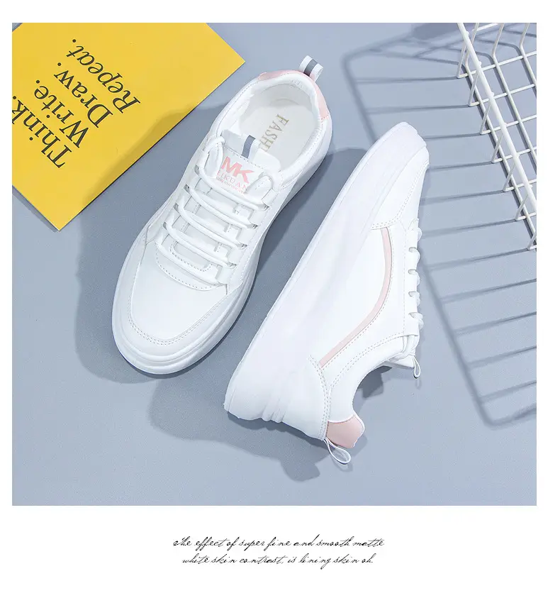 Trendy Brand White Shoes Women's Summer Slimming Trendy Shoes Korean Style Thick-soled Casual Shoes Stylike All-match Student Ins Sneakers for Women — feature 5