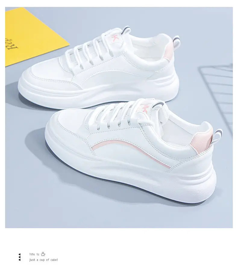 Trendy Brand White Shoes Women's Summer Slimming Trendy Shoes Korean Style Thick-soled Casual Shoes Stylike All-match Student Ins Sneakers for Women — feature 6