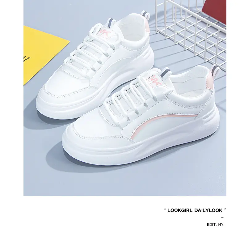 Trendy Brand White Shoes Women's Summer Slimming Trendy Shoes Korean Style Thick-soled Casual Shoes Stylike All-match Student Ins Sneakers for Women — feature 7