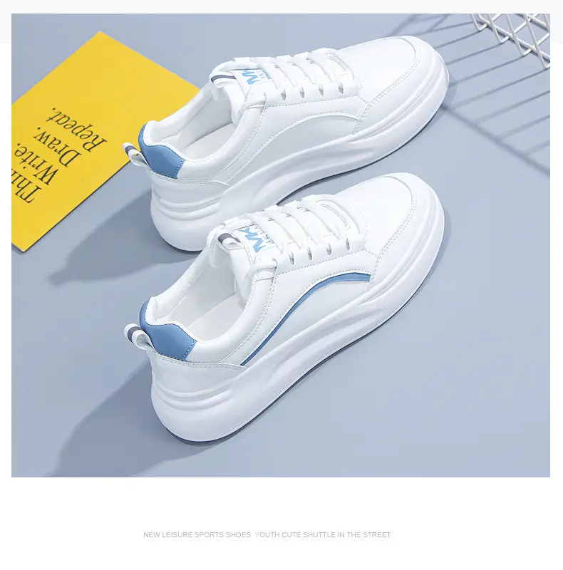 Trendy Brand White Shoes Women's Summer Slimming Trendy Shoes Korean Style Thick-soled Casual Shoes Stylike All-match Student Ins Sneakers for Women — feature 9