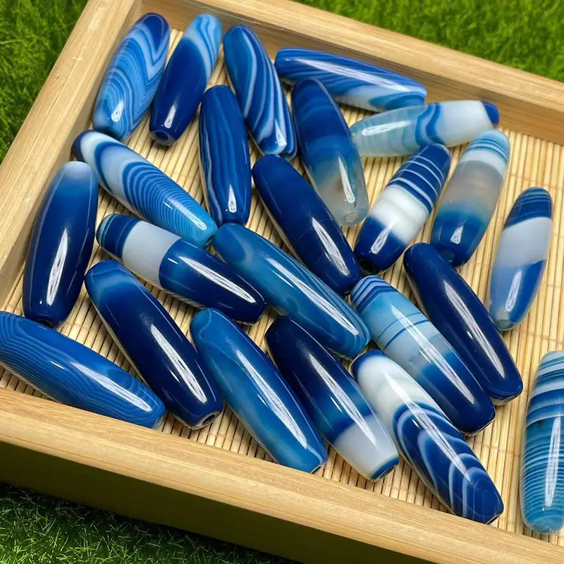 Blue Chalcedony Agate 40mm High Gloss Crafts - Image 2