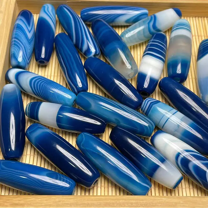 Blue Chalcedony Agate 40mm High Gloss Crafts - Image 3