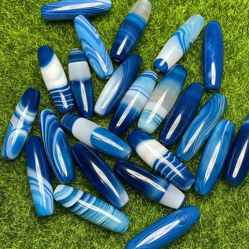 Blue Chalcedony Agate 40mm High Gloss Crafts - Image 4