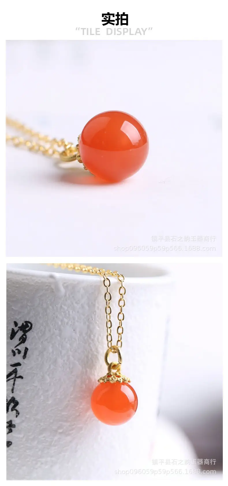 Candy Color Agate Transfer Bead Necklace for Women — feature 10