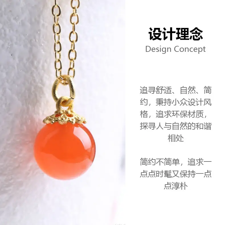 Candy Color Agate Transfer Bead Necklace for Women — feature 2