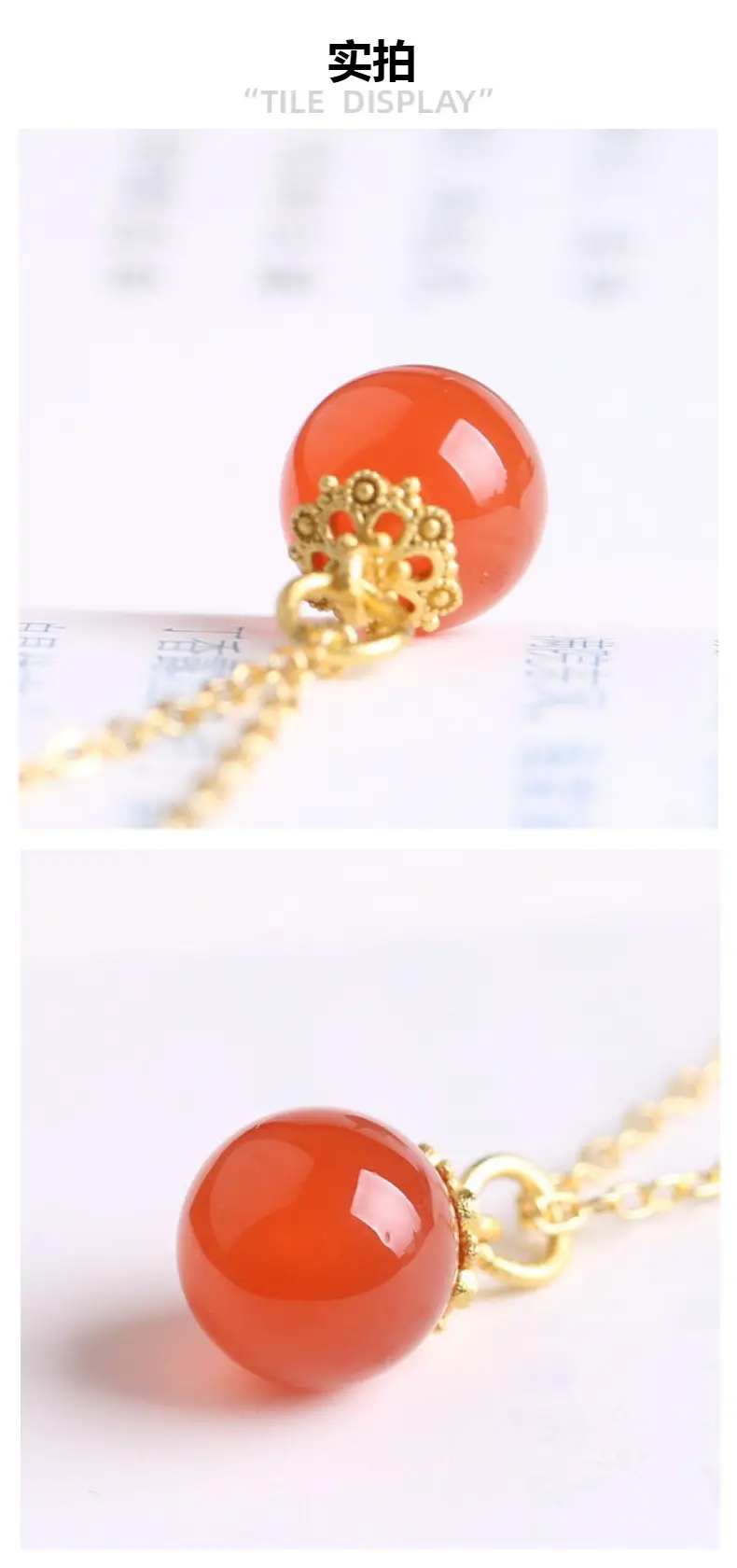 Candy Color Agate Transfer Bead Necklace for Women — feature 5