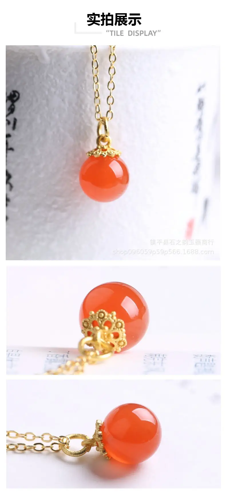 Candy Color Agate Transfer Bead Necklace for Women — feature 7