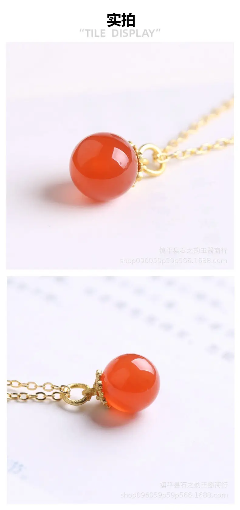 Candy Color Agate Transfer Bead Necklace for Women — feature 9