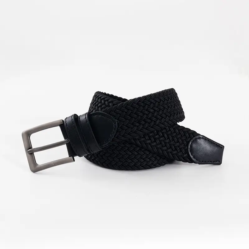 Men's Green Knitted Belt Belt with Buckle Pin - Image 10