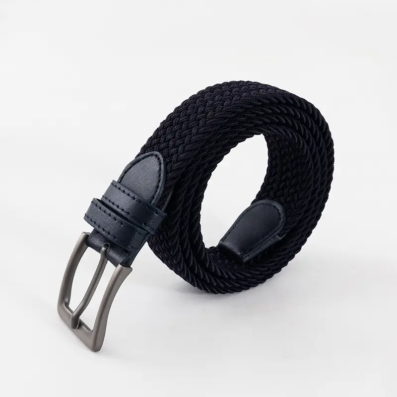 Men's Green Knitted Belt Belt with Buckle Pin - Image 2
