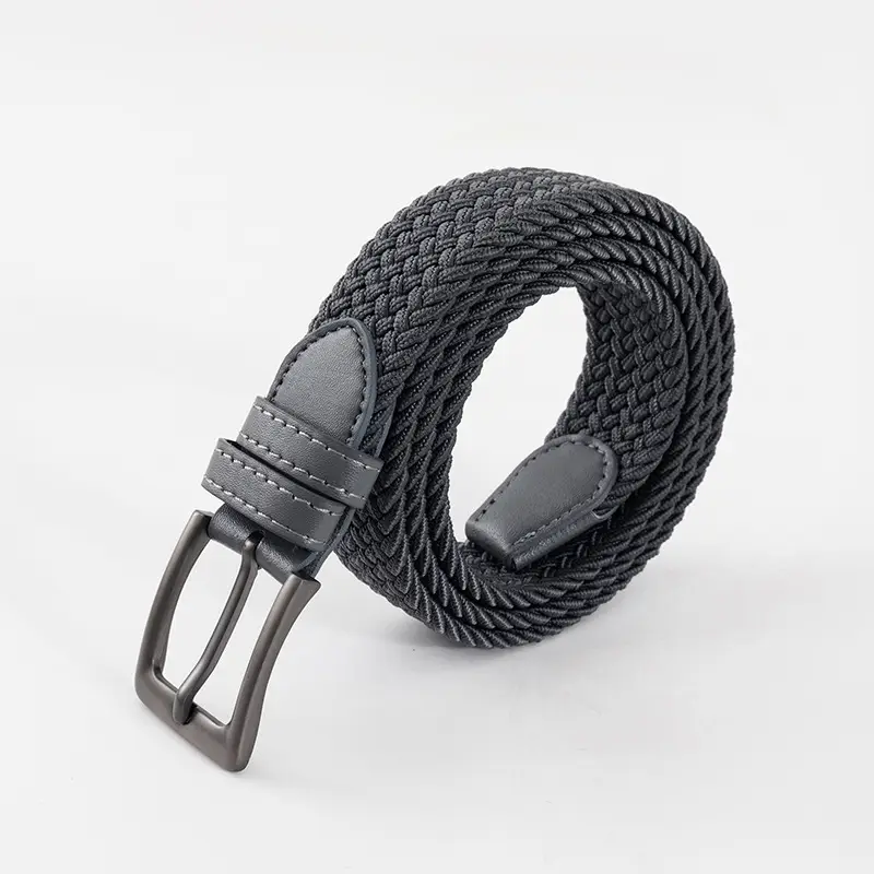 Men's Green Knitted Belt Belt with Buckle Pin - Image 5