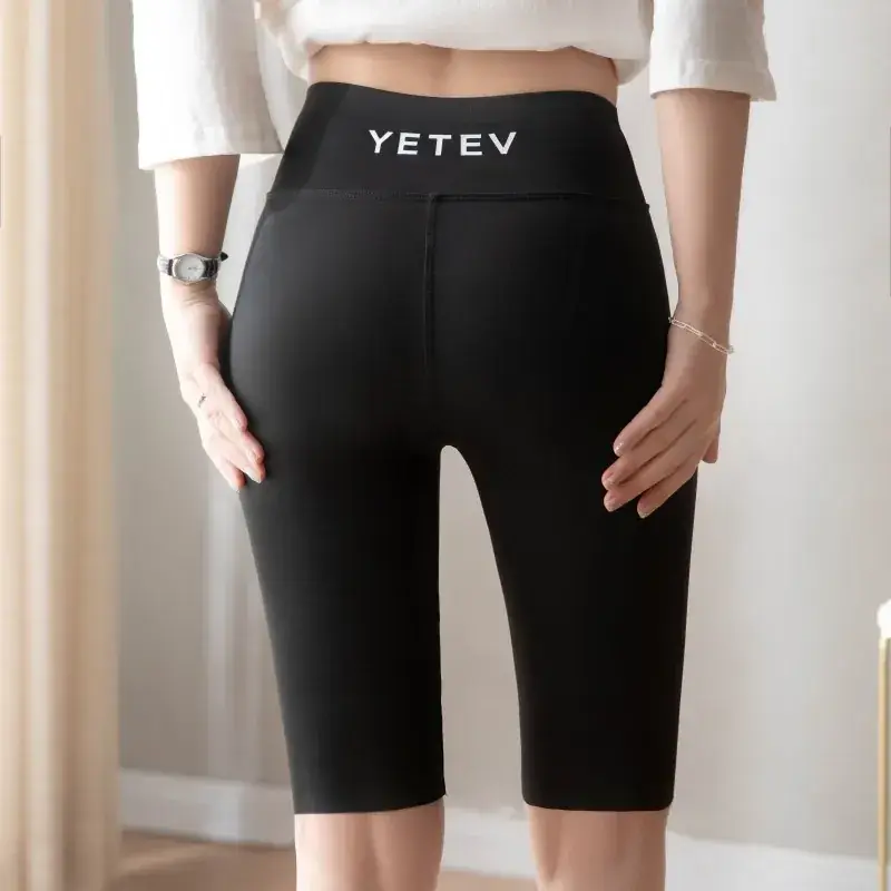 Women's Grey Slimming Yoga Pants Half Size - Image 13