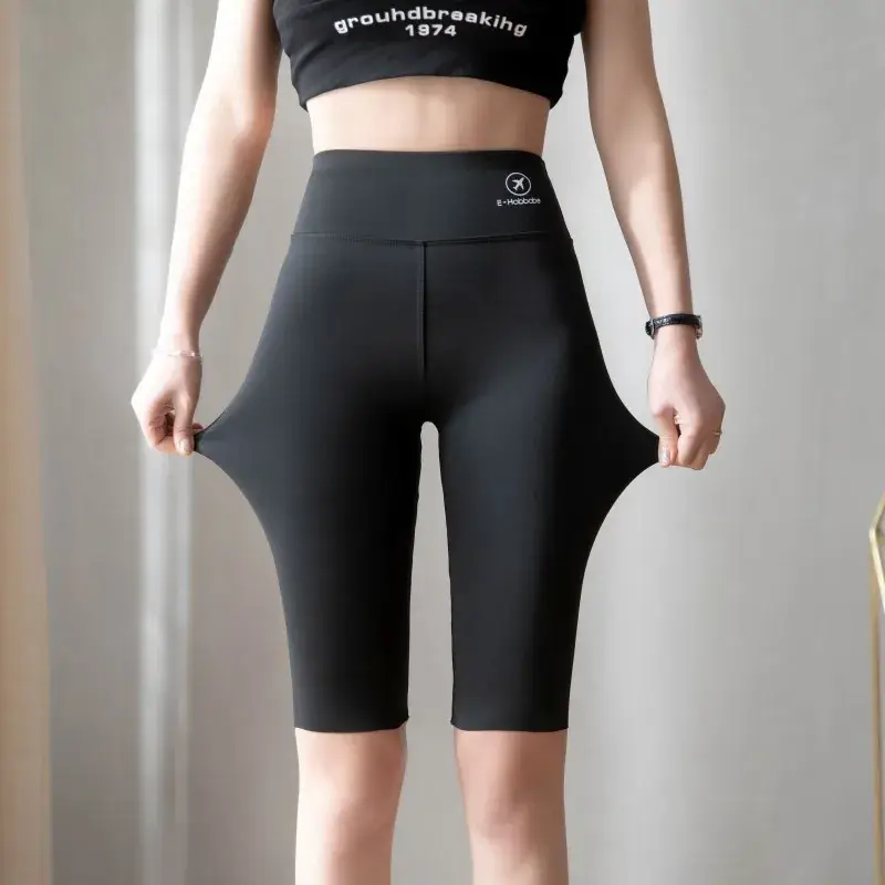 Women's Grey Slimming Yoga Pants Half Size - Image 5