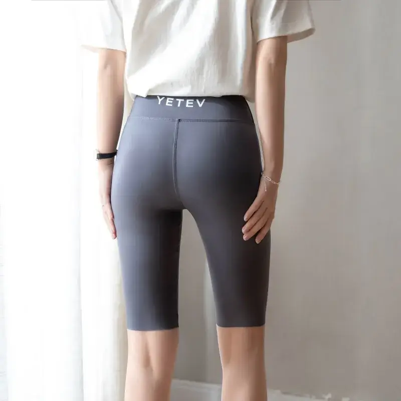 Women's Grey Slimming Yoga Pants Half Size - Image 8
