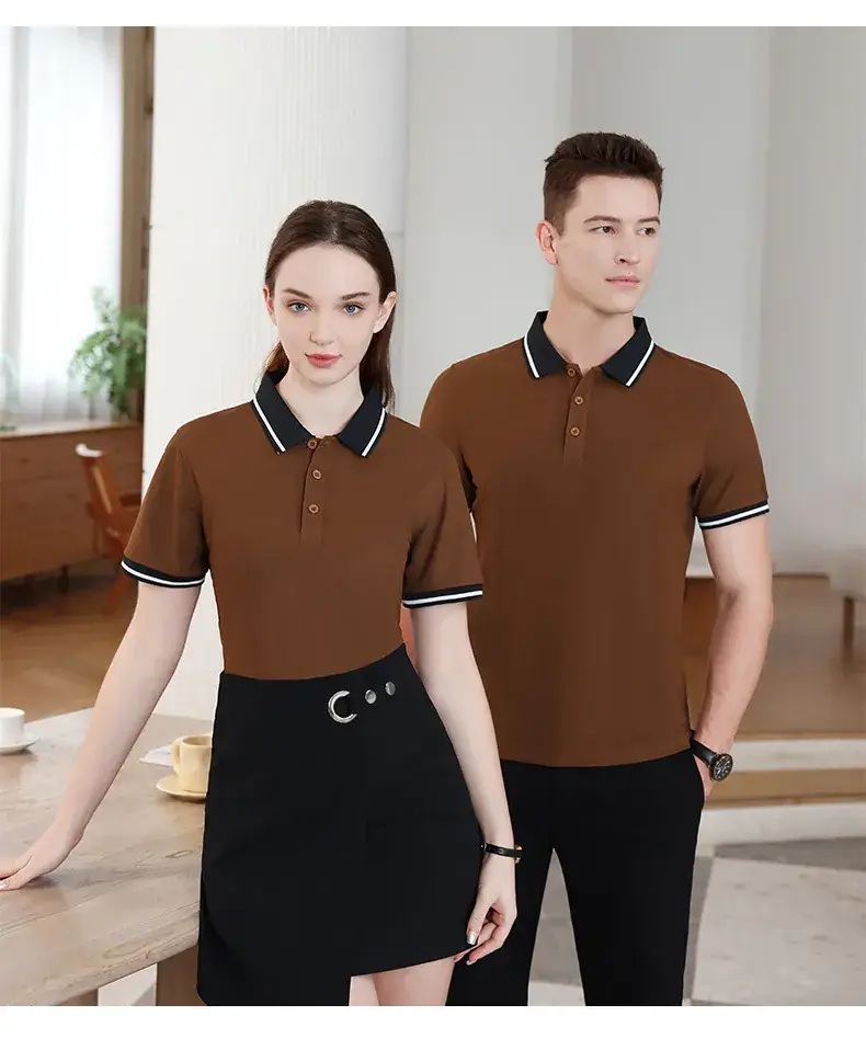 Men Women White Polo Short Sleeve Black Shorts Set — feature 18