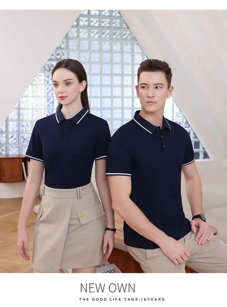Men Women White Polo Short Sleeve Black Shorts Set — feature 24