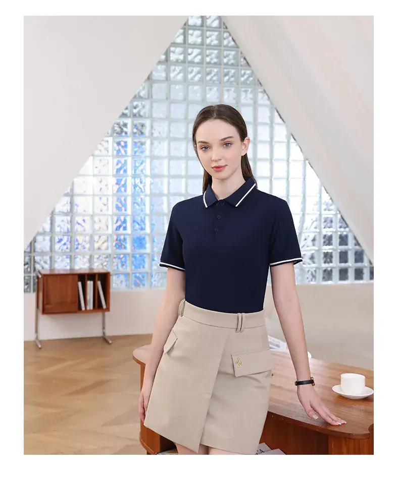 Men Women White Polo Short Sleeve Black Shorts Set — feature 25