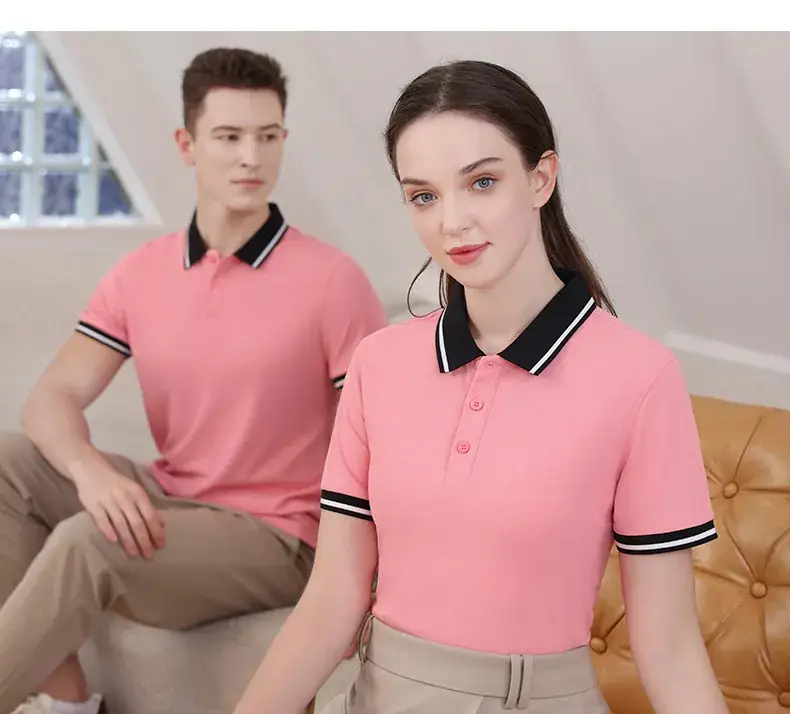 Men Women White Polo Short Sleeve Black Shorts Set — feature 28