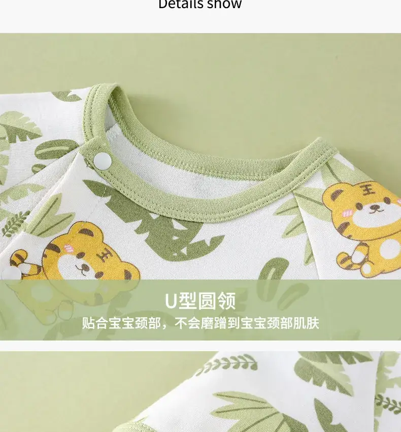 Baby's Blue Cotton Short-Sleeve Climbing Suit — feature 11