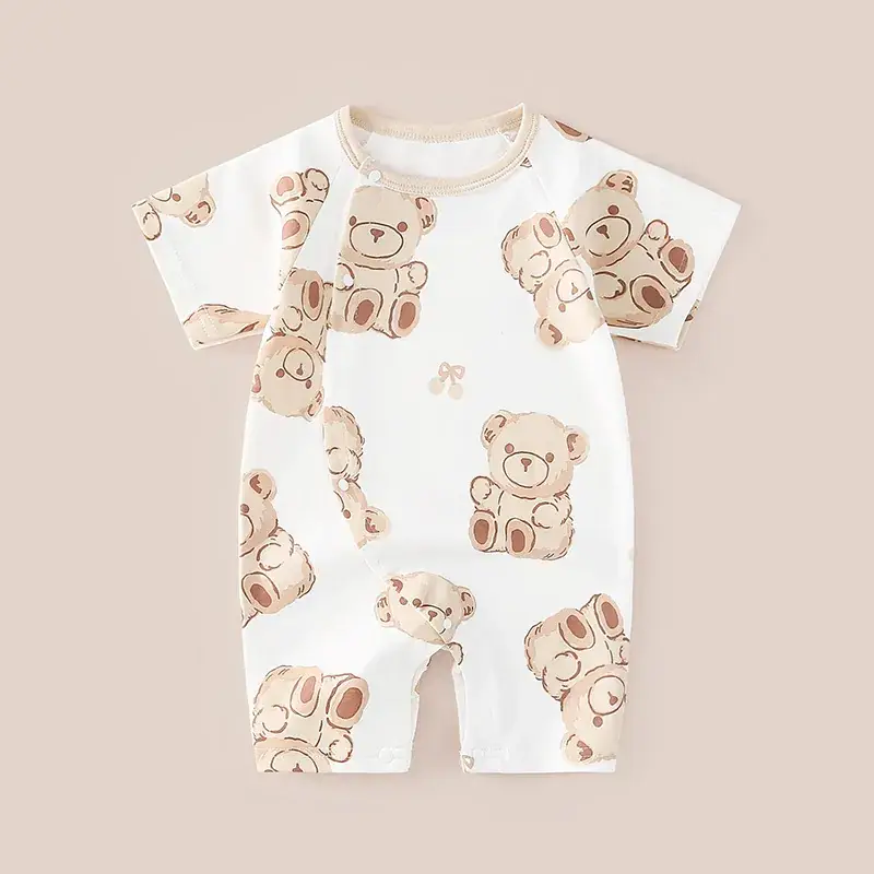 Baby's Blue Cotton Short-Sleeve Climbing Suit - Image 9