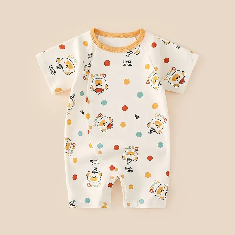 Baby's Blue Cotton Short-Sleeve Climbing Suit - Image 11