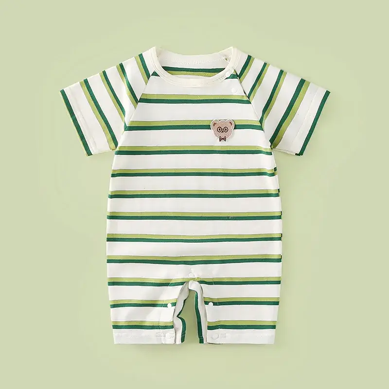Baby's Blue Cotton Short-Sleeve Climbing Suit - Image 12