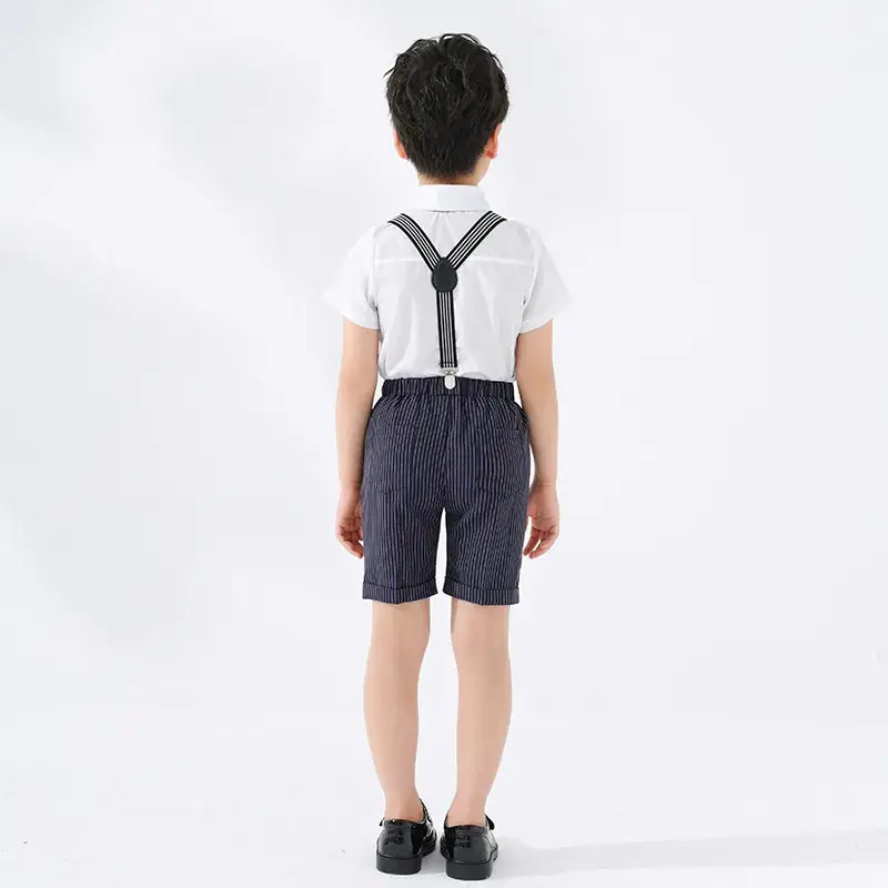 Boys Strap Shorts Set Summer British Short Sleeve - Image 6