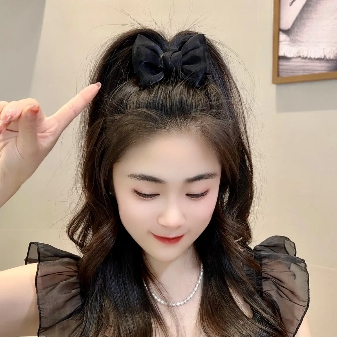 Sweet Mesh Bow Hairpin Women's Elegant Meatball Head Clip 2023 - Image 7