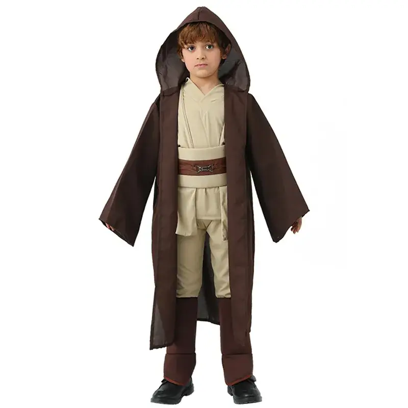 Child Star Wars Jedi Hooded Costume Brown - Image 5