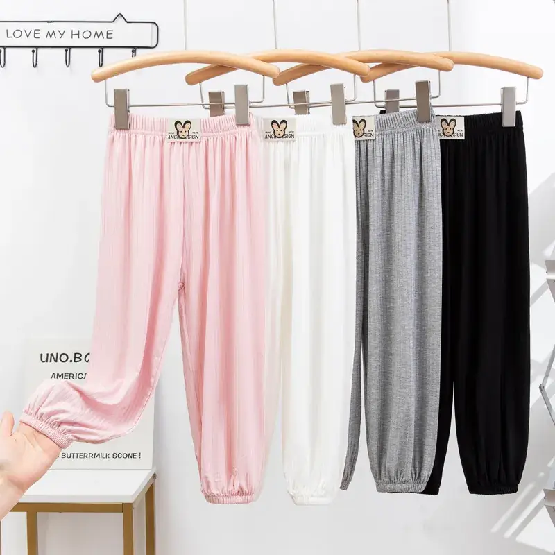Women's White Modal Pants Lightweight Casual Home Air Conditioning Pants - Image 7