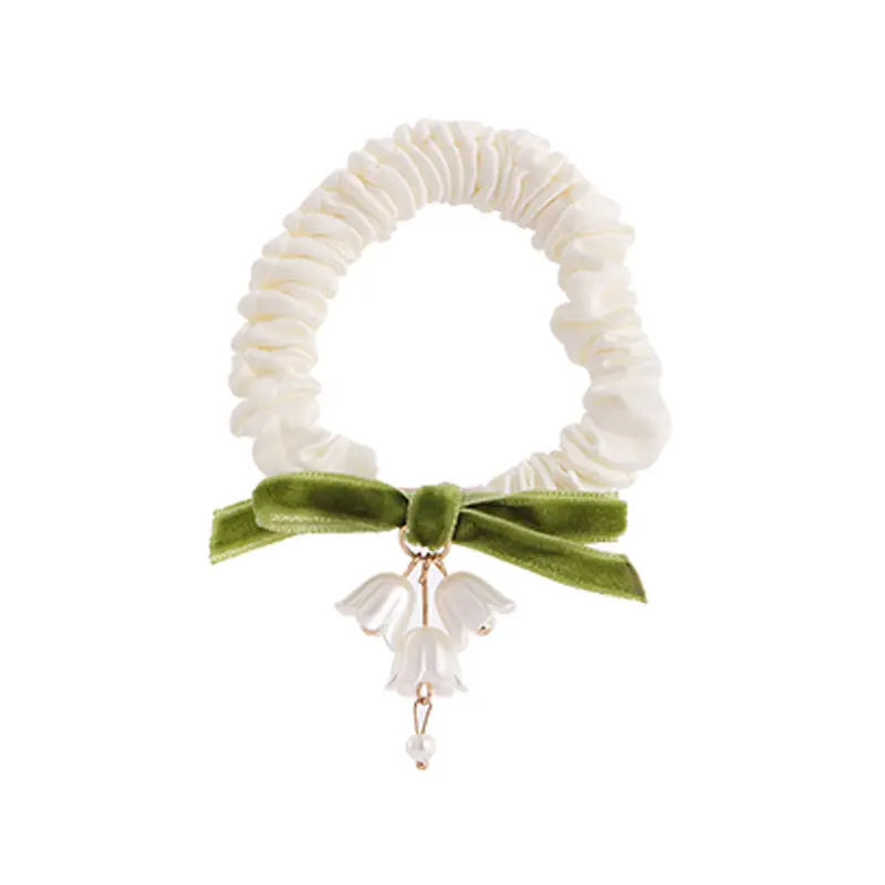 Mori-style Green Pearl Hair Ties for Women