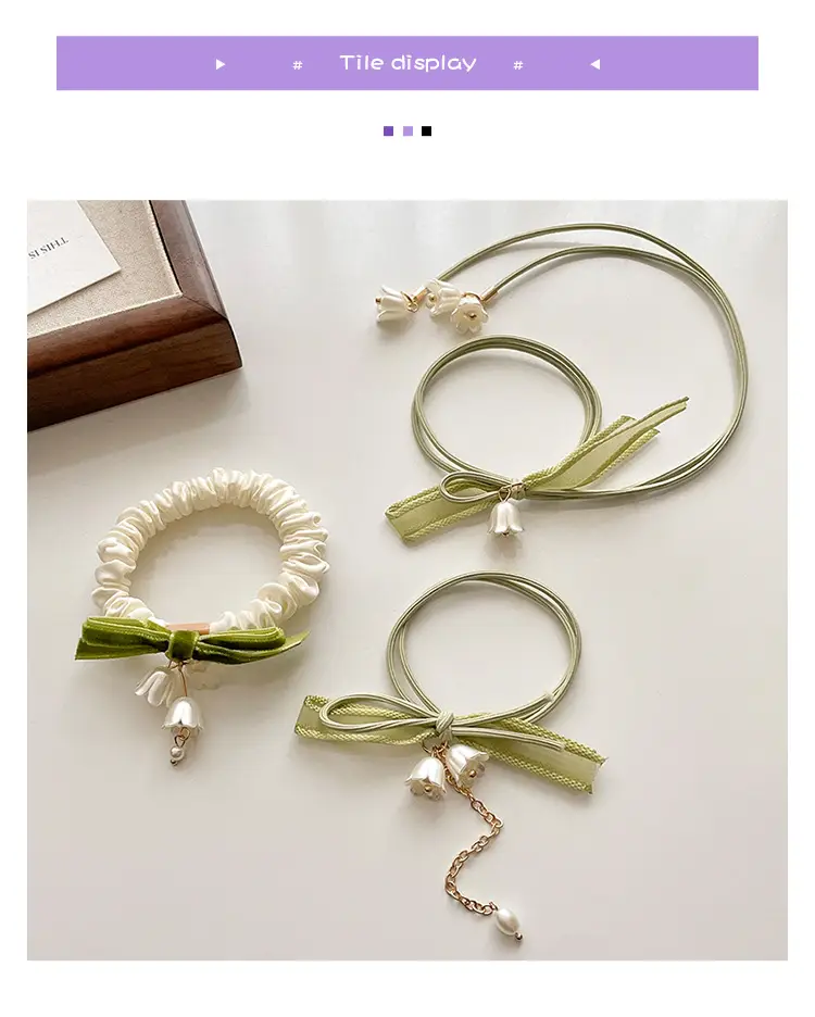 Mori-style Green Pearl Hair Ties for Women — feature 21