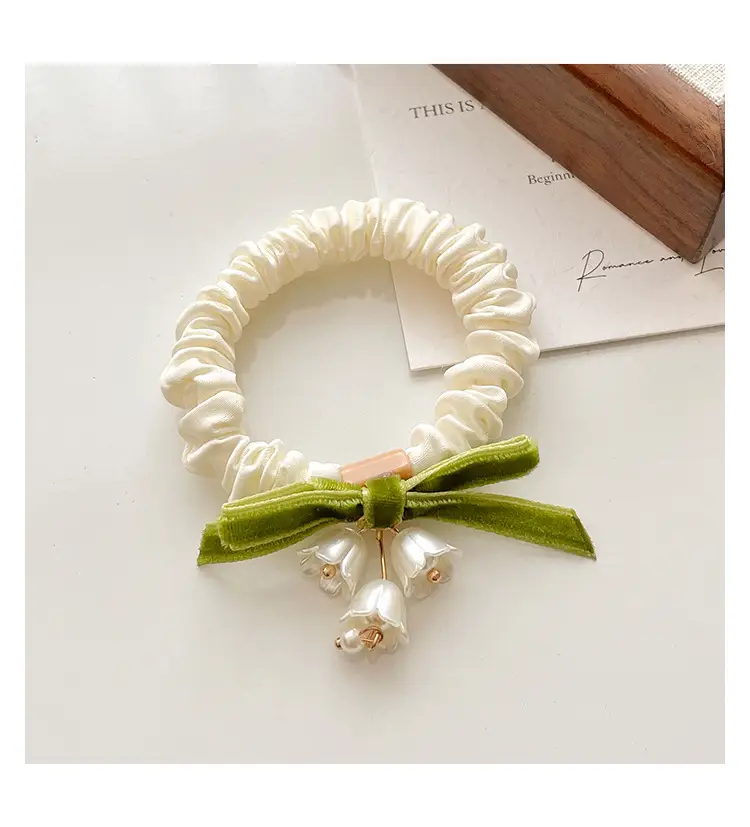 Mori-style Green Pearl Hair Ties for Women — feature 25