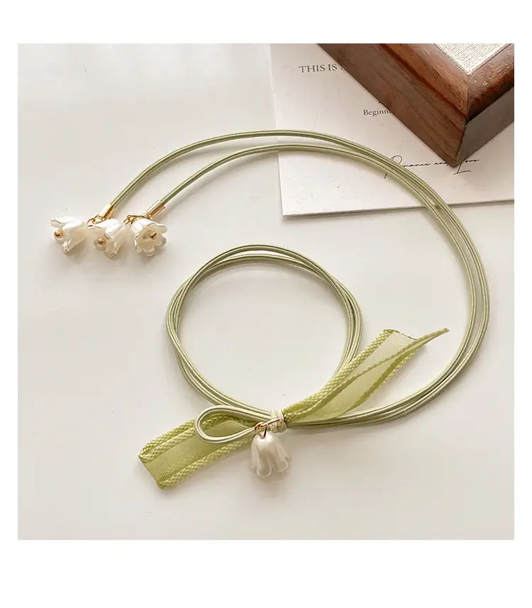 Mori-style Green Pearl Hair Ties for Women — feature 27