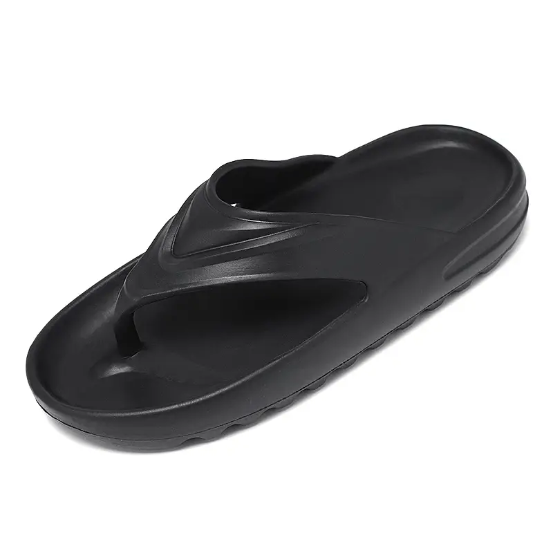 Men Black Open Toe Flip Flops Summer