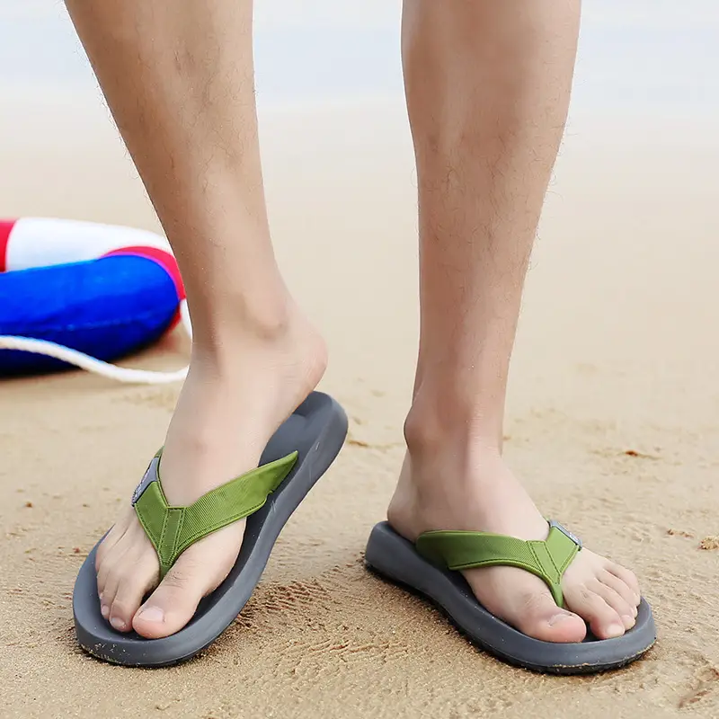 Men's Green EVA Flip Flops Summer Sandals - Image 6