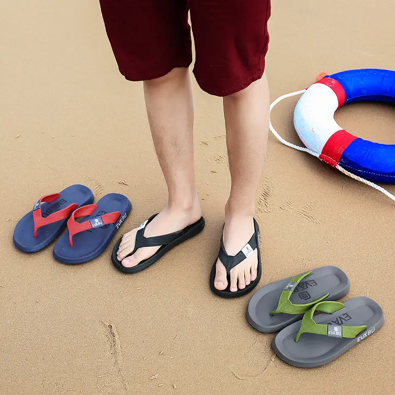 Men's Green EVA Flip Flops Summer Sandals - Image 7