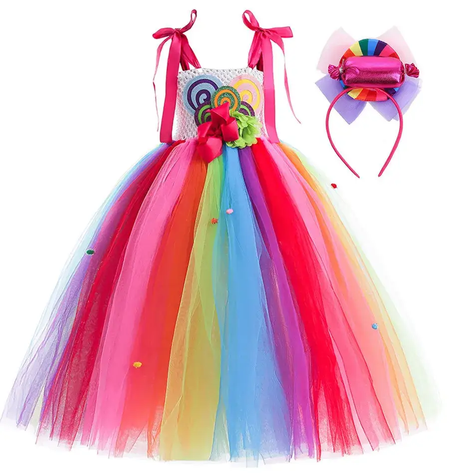 White Mesh Candy Skirt for Kids Halloween Christmas - Image 2