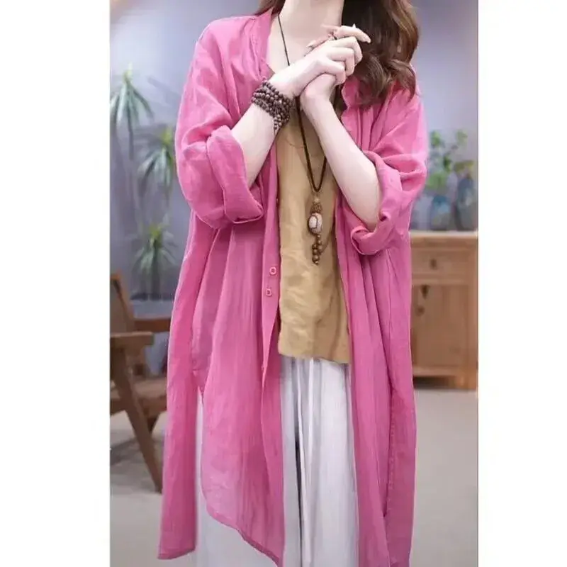 Women's Purple Long Sleeve Shirt with Hip Covering Outerwear Set