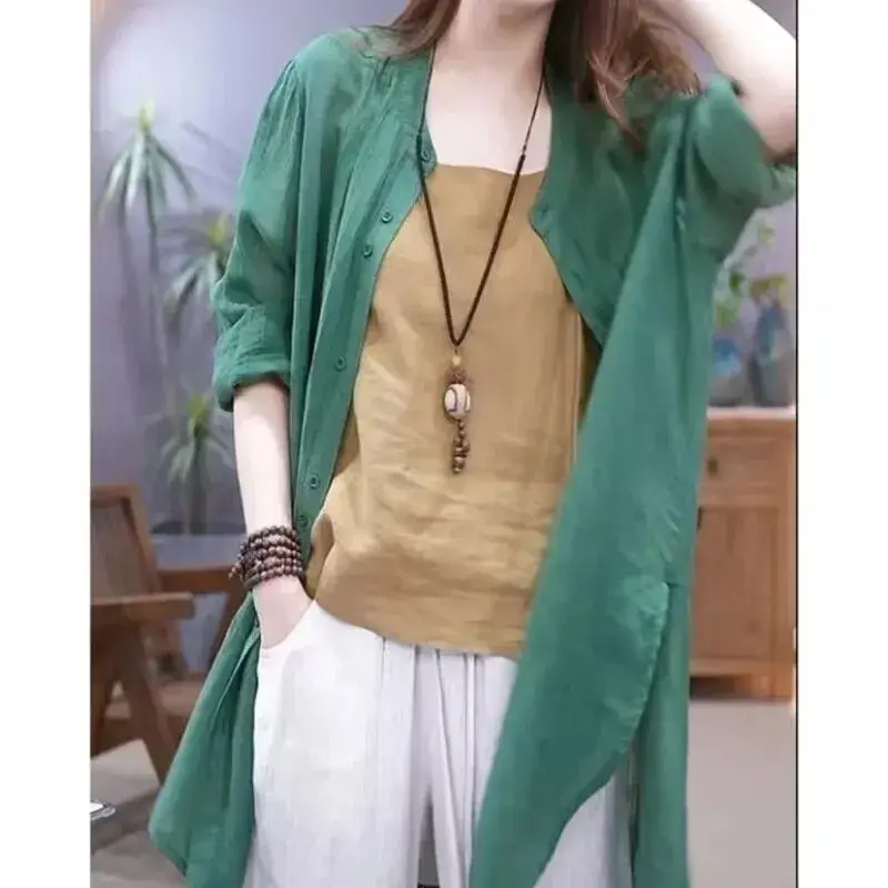 Women's Purple Long Sleeve Shirt with Hip Covering Outerwear Set